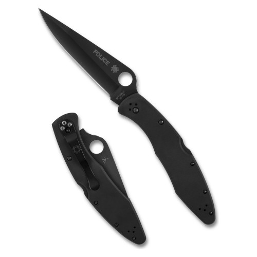 Spyderco Police - Folding Knife, Plain, 4.2", Black