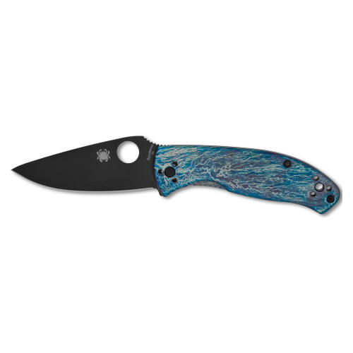 Spyderco Tenacious - Folding Knife, Plain, 3.35", Black, Blue