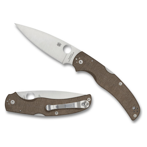 Spyderco NATIVE CHIEF - Folding Knife, Plain, 4.08", Silver