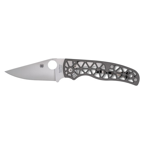 Spyderco Edgerati - Folding Knife, Plain, 3.57", Silver
