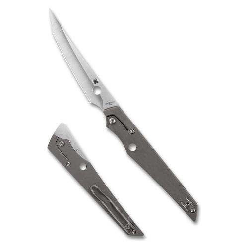 Spyderco Cobol - Folding Knife, Plain, 3.63", Silver