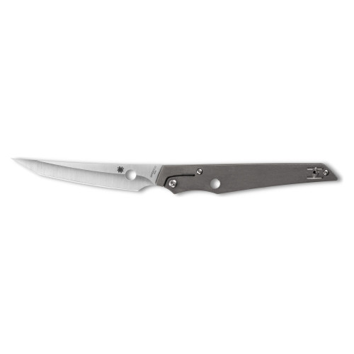 Spyderco Cobol - Folding Knife, Plain, 3.63", Silver