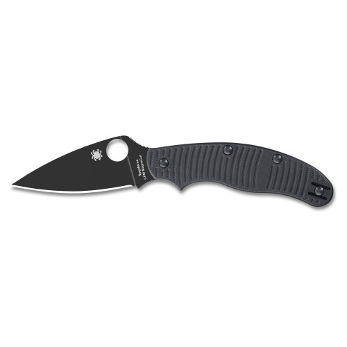 Spyderco UK PenKnife - Folding Knife, Plain, 2.95", Black
