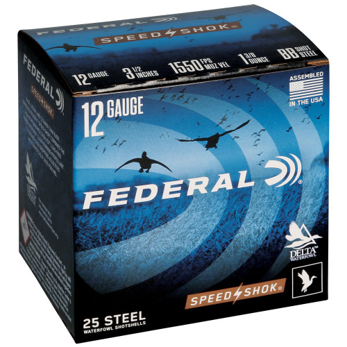 Federal Speed-Shok - 12 Gauge 3.5", BB, Steel Shot, 25-Round Box
