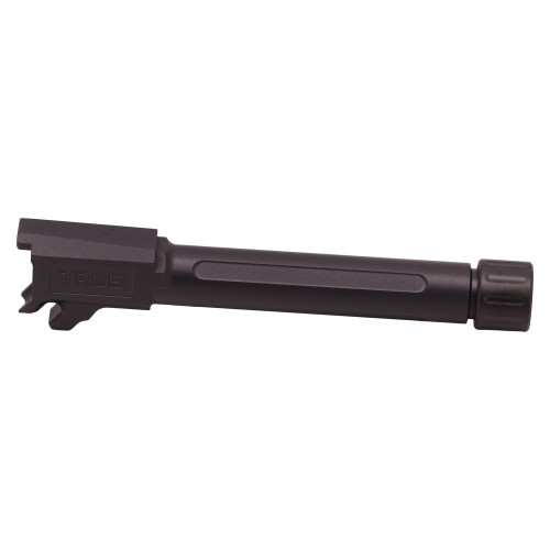 True Precision Barrel, 9MM, Fits P365 Fuse, DLC Finish, Black, Threaded Barrel, 1/2X28 Thread Pitch