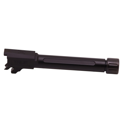 True Precision Barrel, 9MM, Fits P365 Fuse, Nitride Finish, Black, Threaded Barrel, 1/2X28 Thread Pitch