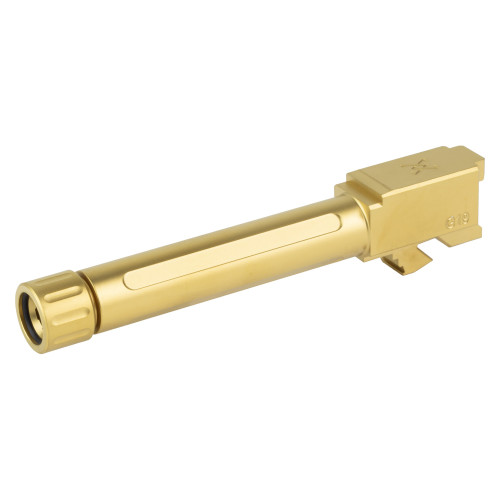 True Precision Pistol Barrel, 9MM, Threaded 1/2X28, Fits Ruger RXM, Titanium Nitride Finish, Gold