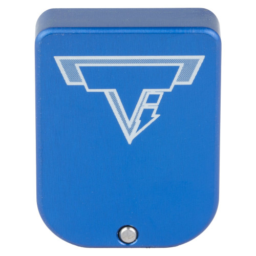 Taran Tactical Innovation Base Pad, Magazine Extension, Fits 2011 Style Magazines in 9MM/38 Super, +2 Rounds of 9MM, Anodized Finish, Bright Blue