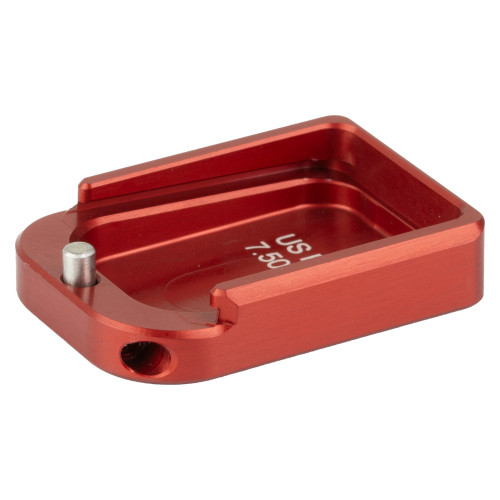 Taran Tactical Innovation Base Pad, Magazine Extension, Fits 2011 Style Magazines in 9MM/38 Super, +2 Rounds of 9MM, Anodized Finish, Bright Red