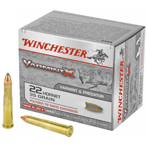 Winchester Ammunition Varmint X - 22 Hornet, 35Gr, Polymer Tip, 20-Round Box
