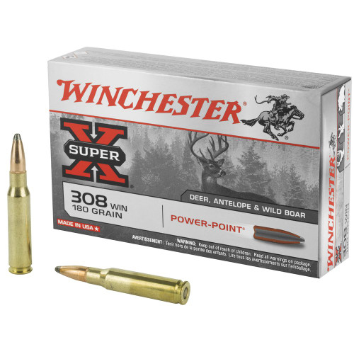 Winchester Ammunition - 308 Winchester, 180Gr, Power Point, 20-Round Box