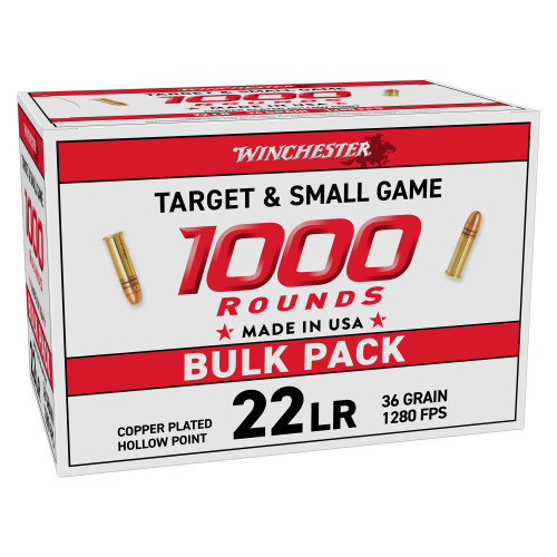 Winchester Ammunition USA WHITE BOX - 22 LR, 36Gr, Hollow Point, 1000-Round Box