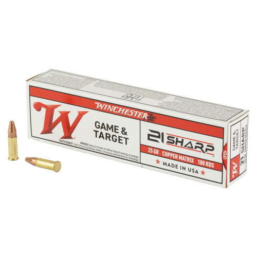 Winchester Ammunition Game & Target - 21 SHARP, 25Gr, Copper, 100-Round Box