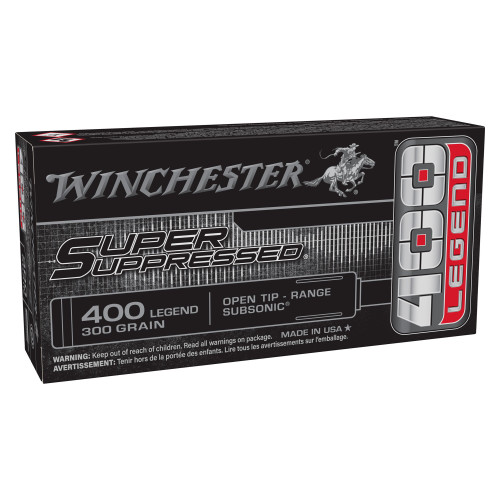 Winchester Ammunition Super Suppressed - 400 Legend, 300Gr, Open Tip, 20-Round Box