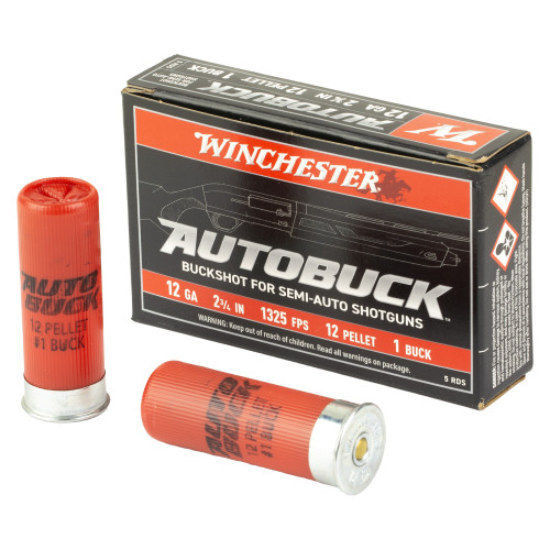 Winchester Ammunition Super-X - 12 Gauge 2.75", 1 Buck, Buckshot, 5-Round Box