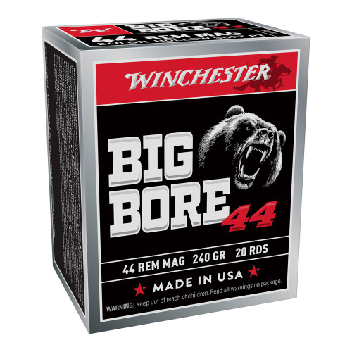 Winchester Ammunition Big Bore - 44 Magnum, 240Gr, Jacketed Soft Point, 20-Round Box
