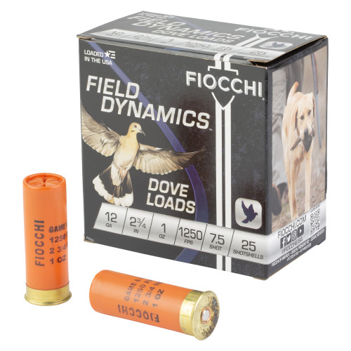 Fiocchi Ammunition Dove & Quail - 12 Gauge 2.75", #7.5, Partition, 25-Round Box