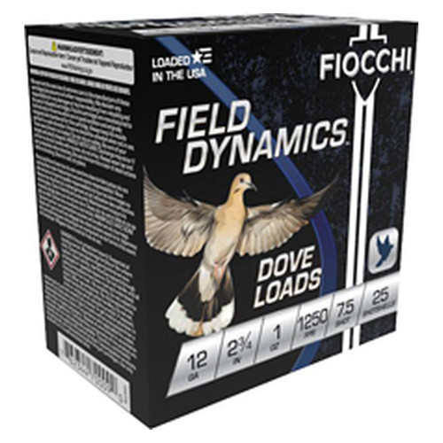 Fiocchi Ammunition Dove & Quail - 12 Gauge 2.75", #7.5, Partition, 25-Round Box