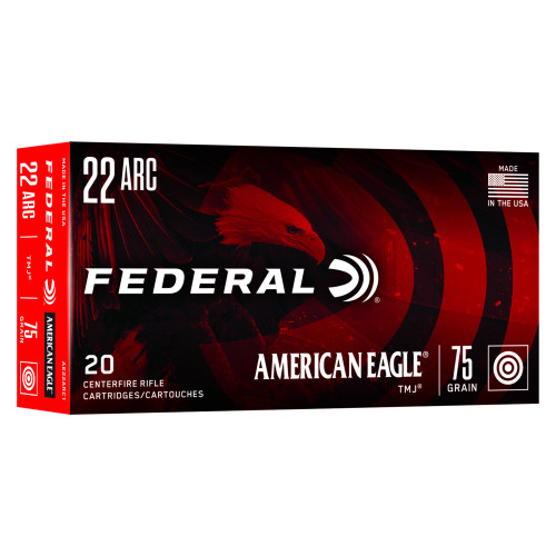 Federal American Eagle - 22 ARC, 75Gr, Total Metal Jacket, 20-Round Box
