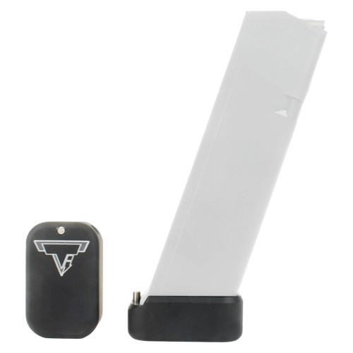 Taran Tactical Innovation Base Pad, Fits Glock +0, 9/40 Double Stack, Hard Coat Anodized Finish, Black