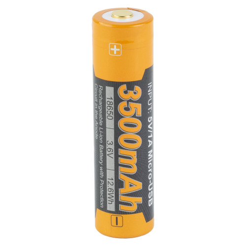 FENIX USB Rechargeable 18650 Battery, Micro USB Charging Port, 3500mAh, 3.6V, Black