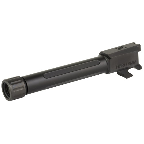 True Precision Barrel, 9MM, Threaded 1/2X28, Fits Springfield Hellcat Pro, Nitride Finish, Black