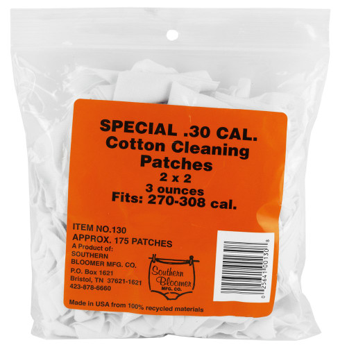 Southern Bloomer Cotton - Patch, 30 Caliber, 2"x2", For, 130 Per Bag #130