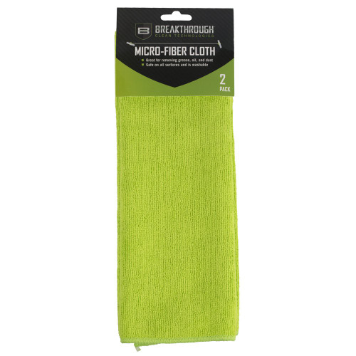 Breakthrough Clean Technologies Green Microfiber Towel Cloth, 14" X 14"
