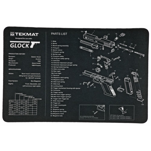 TekMat For Glock - Mat, 11"x17", Pistol 17