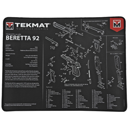 TekMat Beretta 92 - Mat, 15"x20"