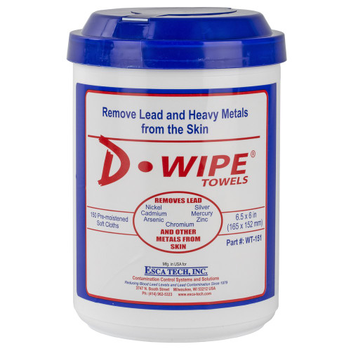 D-Lead Wipes, 150 Count, Disposable Wipes, 8/Pack, Pop Up Canister