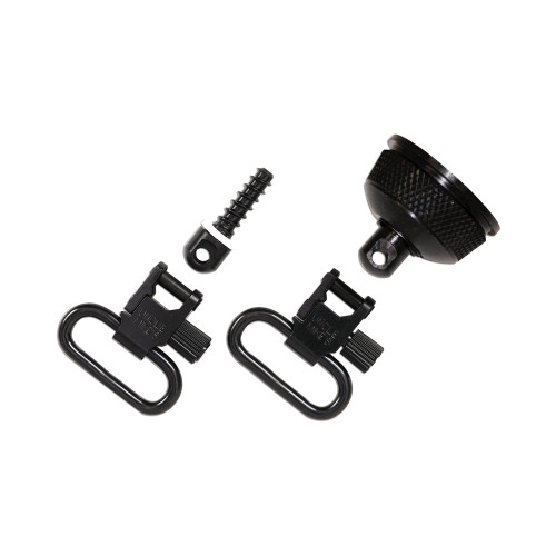 Uncle Mike's Quick Detach Mag Cap & Wood Sc - Swivel, 1", Black, Quick Detach Mag Cap & Wood Screw