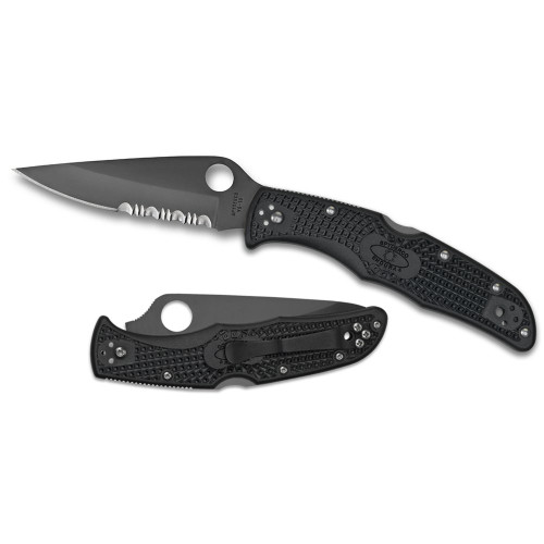 Spyderco Endura 4 - Folding Knife, Combination, 3.375", Black