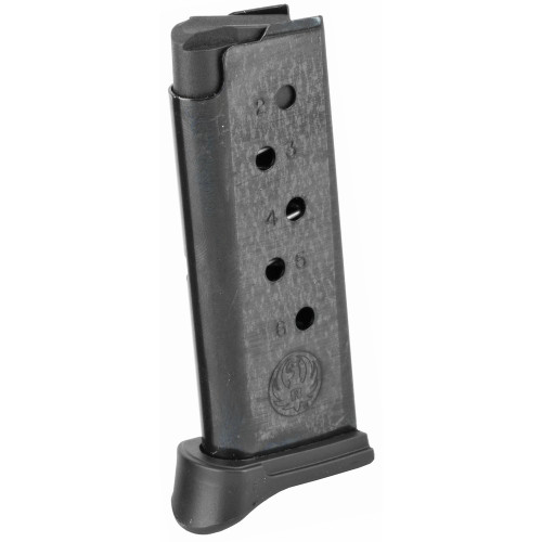 Ruger Magazine, 380ACP, 6 Rounds, Fits Ruger LCP, with Finger Rest, Steel, Blued Finish