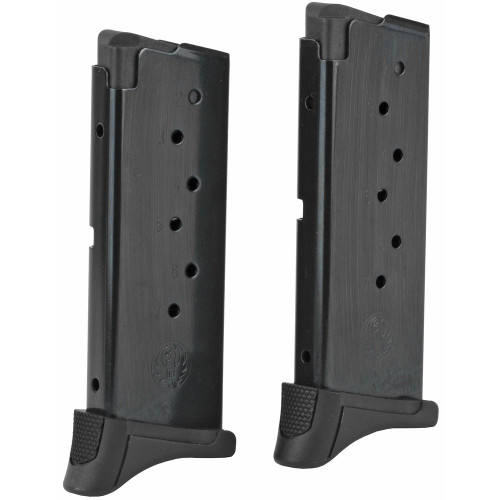 Ruger Ruger, Magazine, 9MM, 7 Rounds, Fits Ruger LC9/LC9s and EC9s, with Finger Rest, 2 Pack, Steel, Blued Finish