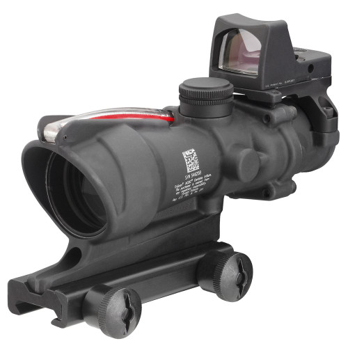 Trijicon ACOG - 4X, 32mm, Red Chevron .223, Rifle Scope, Black, Dual Illuminated Red Chevron .223 Reticle