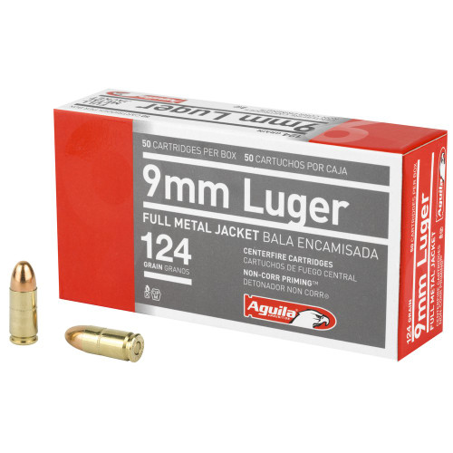 Aguila Ammunition Pistol - 9MM, 124Gr, Full Metal Jacket, 50-Round Box