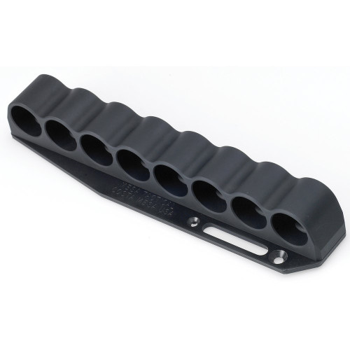 Mesa Tactical 8-Shell Side Saddle, 12 Gauge, Rugged, Reliable On-gun Shotshell Carriers, Fits Remington 870, Black