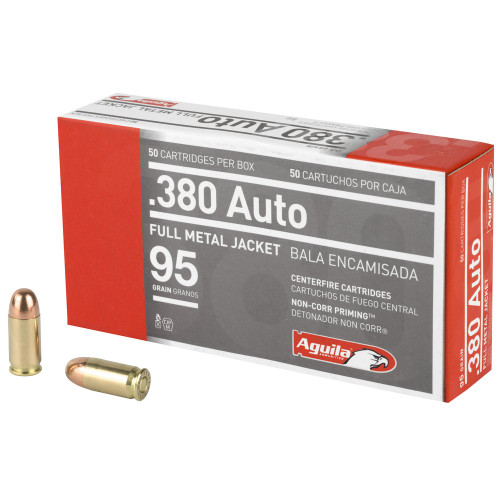 Aguila Ammunition Pistol - 380 ACP, 95Gr, Full Metal Jacket, 50-Round Box