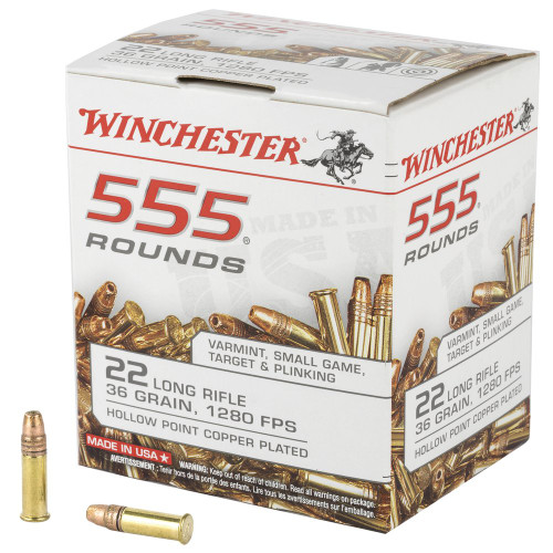 Winchester Ammunition Rimfire - 22 LR, 36Gr, Hollow Point, 555-Round Box