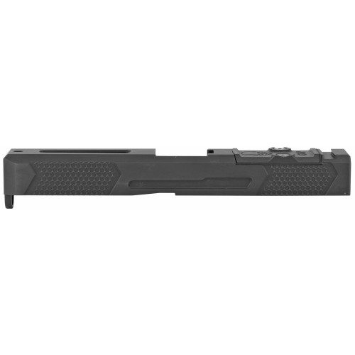 Grey Ghost Precision Stripped Slide - Black, Fits Glock 17 Gen 3, Dual Optic Cutout Compatible With Leupold DeltaPoint Pro or Trijicon RMR With Supplied Shim Plate (Correct Length Screws Included)
