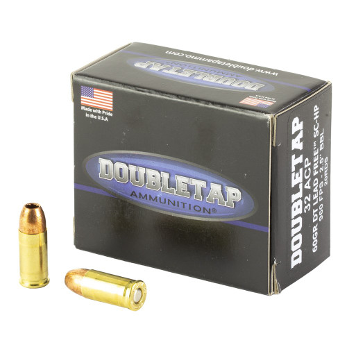 DoubleTap Ammunition Lead Free - 32 ACP, 60Gr, Copper, 20-Round Box