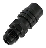 6AN Straight Push Lock Valved Quick Connect BLK