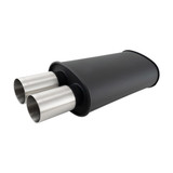 Streetpower Flat Black Oval Muffler 3in Inlet