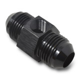 8AN Flare Union M to M 1/8 Gauge Port Black
