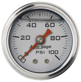 1-1/2in Pressure Gauge - 0-100psi - Silver Face