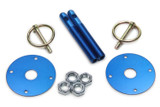 Hood Pin Kit  3/8in Alum Blue 2-Pack