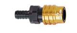 Q/R #6 Str Male Socket w/Hose Barb-Valved