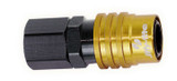 Q/R Female 1/2 NPT #8 Socket Valved Gold/Black