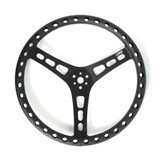 15in LW Steering Wheel Alum Dished Black
